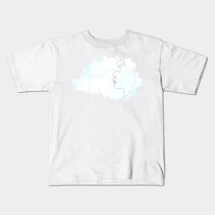 Windy - one line art Kids T-Shirt